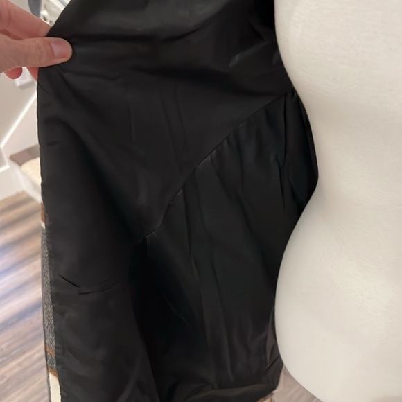 Plaid Belted Women's Coat - Brown and Gray - Picture 4 of 4